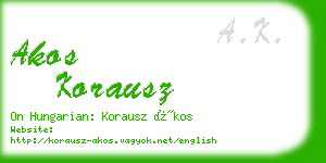 akos korausz business card